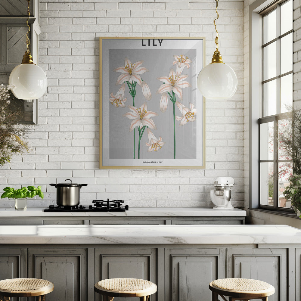 Lily - National flower of Italy Poster
