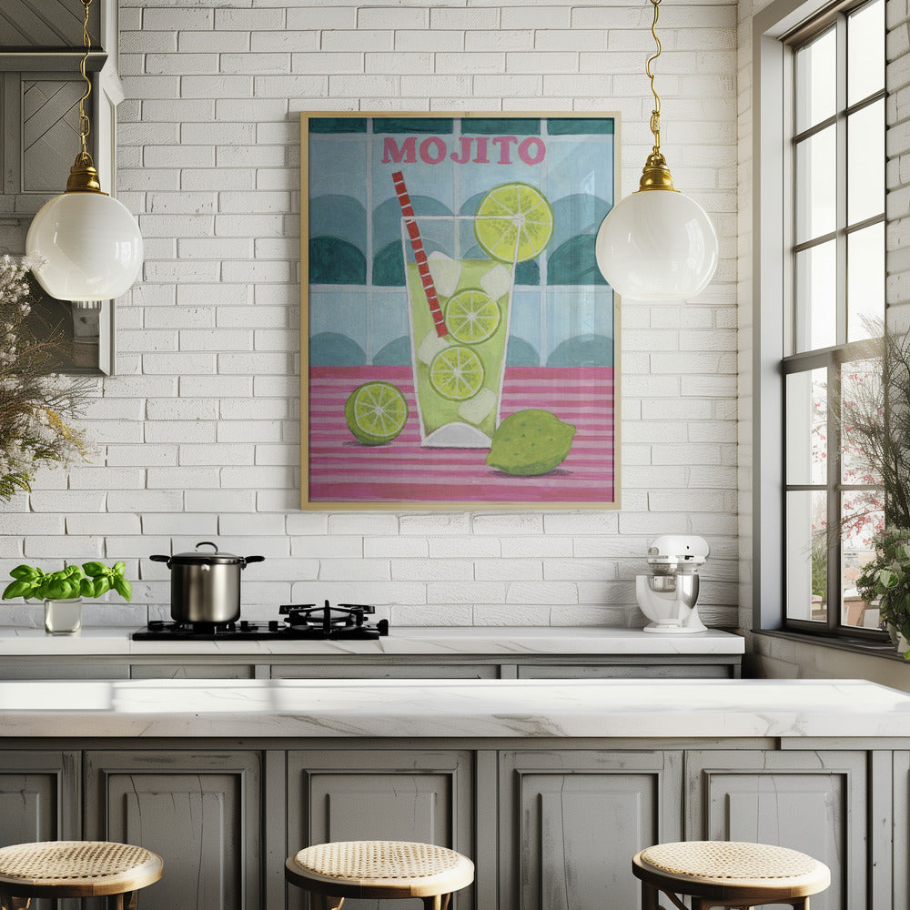 Glass of Mjito Poster