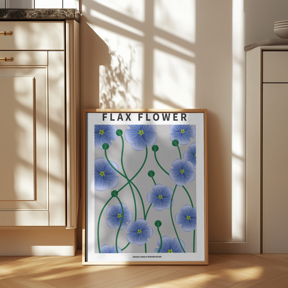 Flax flower - National flower of Ireland Poster