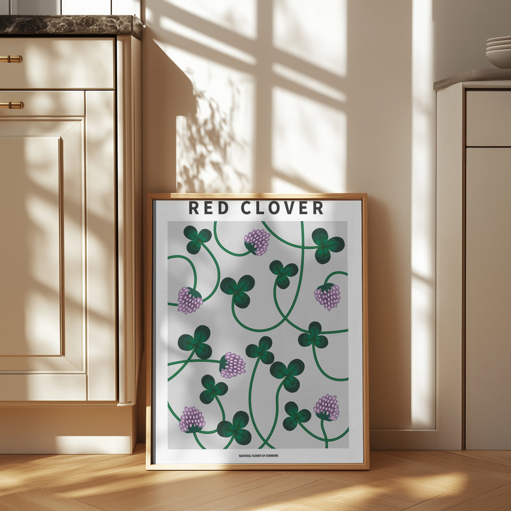 Red Clover - National flower of Denmark Poster