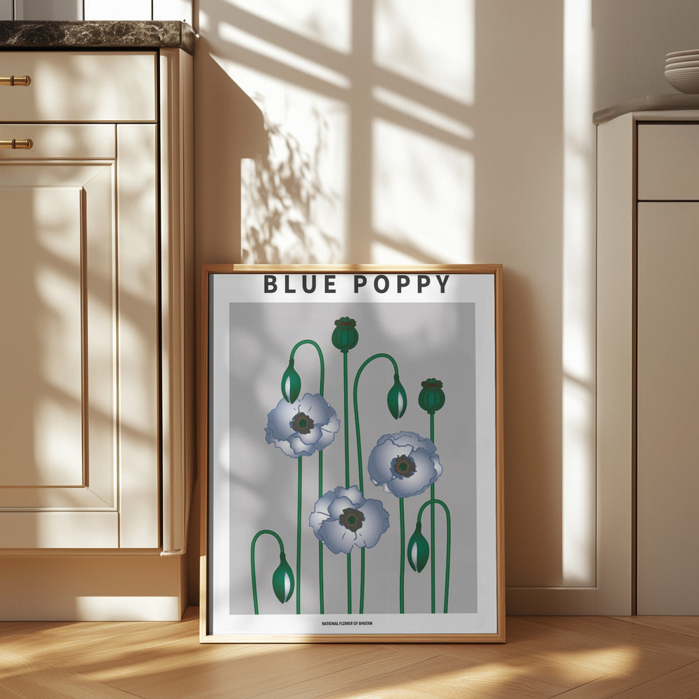 Blue Poppy - National flower of Bhutan Poster