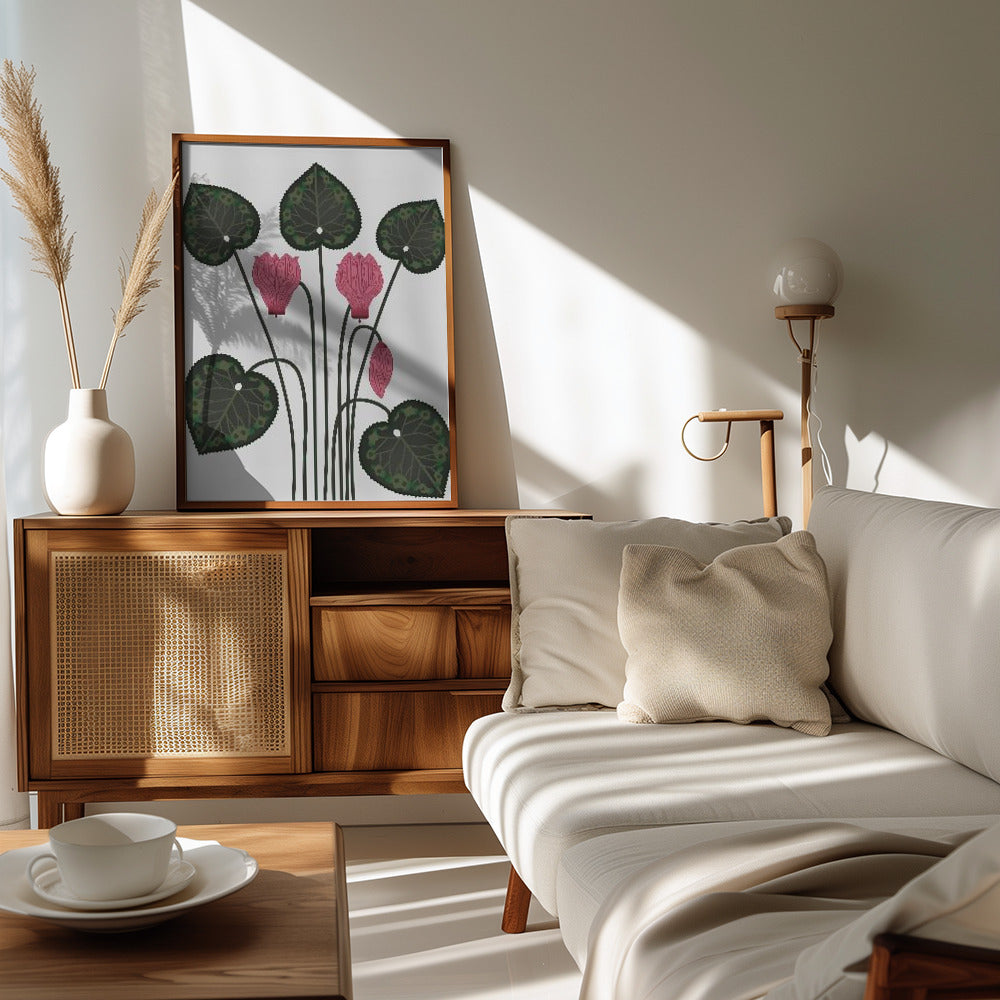 Cyklamen - National flower of Cypres Poster