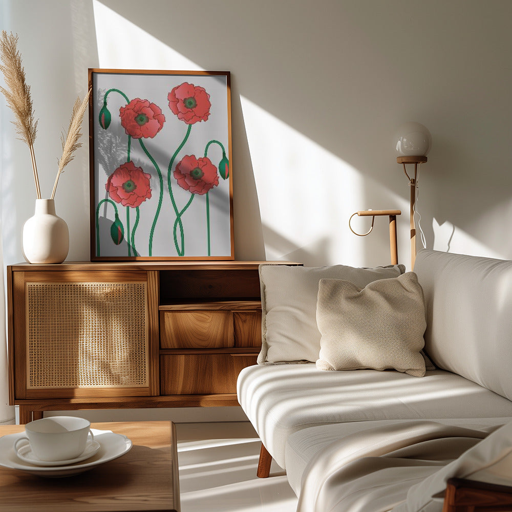 Red Poppy - National flower of Belgium Poster