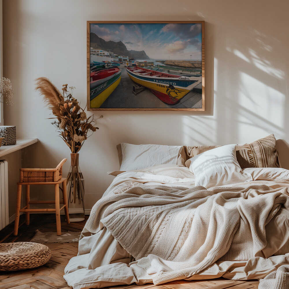 Colored Boats Poster