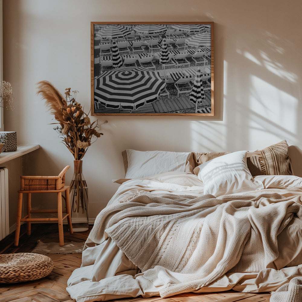 Black And White Riviera Beach Poster