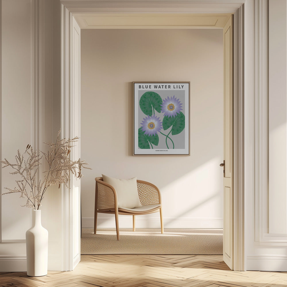 Blue Water Lily - National flower of Sri Lanka Poster