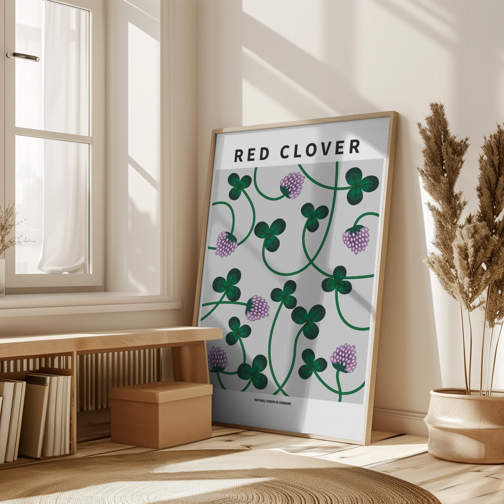 Red Clover - National flower of Denmark Poster