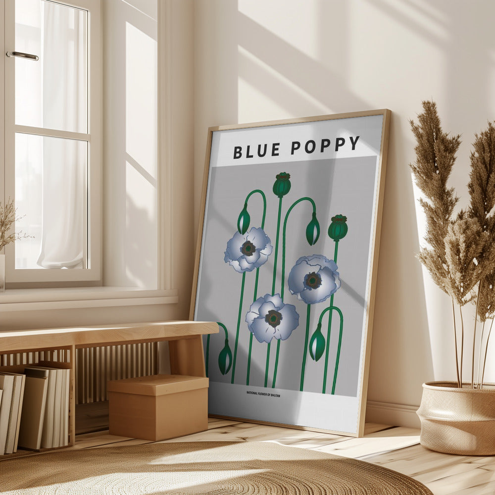 Blue Poppy - National flower of Bhutan Poster
