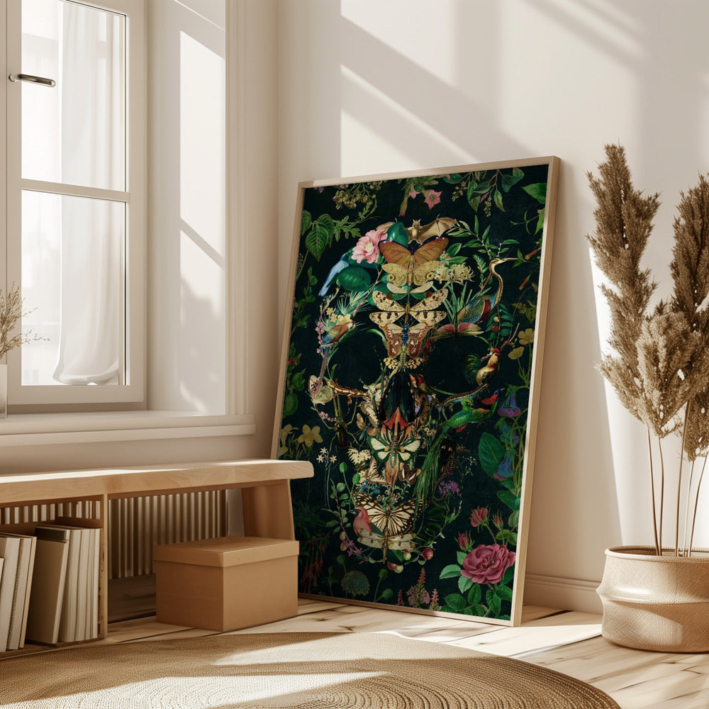 Papillon Skull Poster