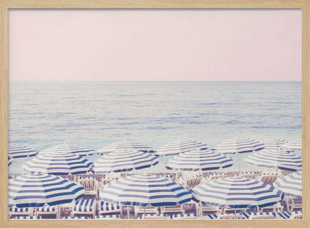 Riviera Umbrella Pink Sky Poster