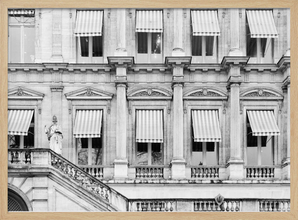Paris Building Black And White Poster