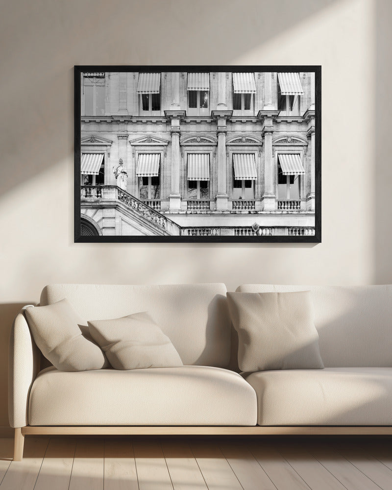Paris Building Black And White Poster