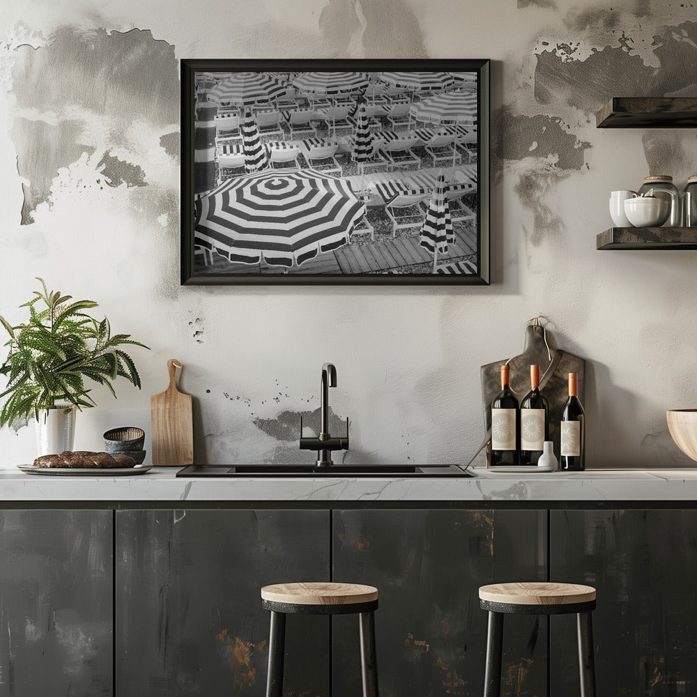 Black And White Riviera Beach Poster