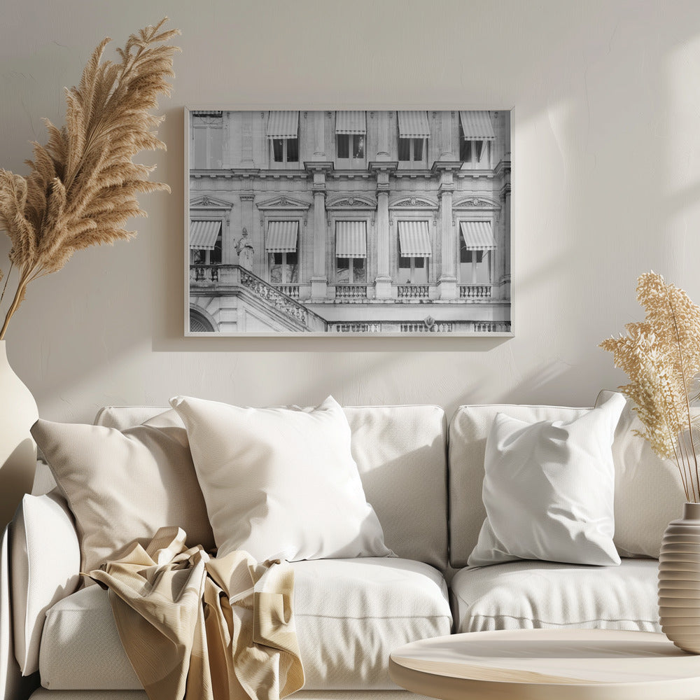 Paris Building Black And White Poster