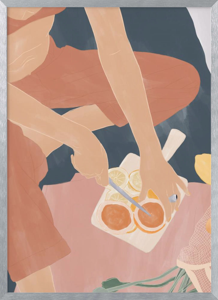 Cutting Grapefruits Poster