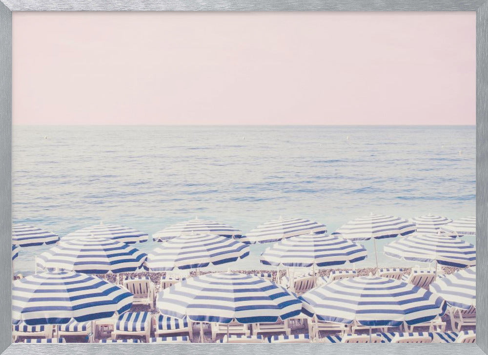 Riviera Umbrella Pink Sky Poster