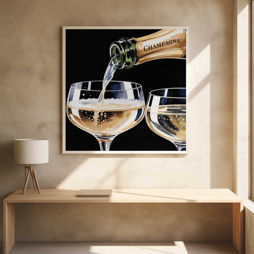 Pouring Champagne Poster