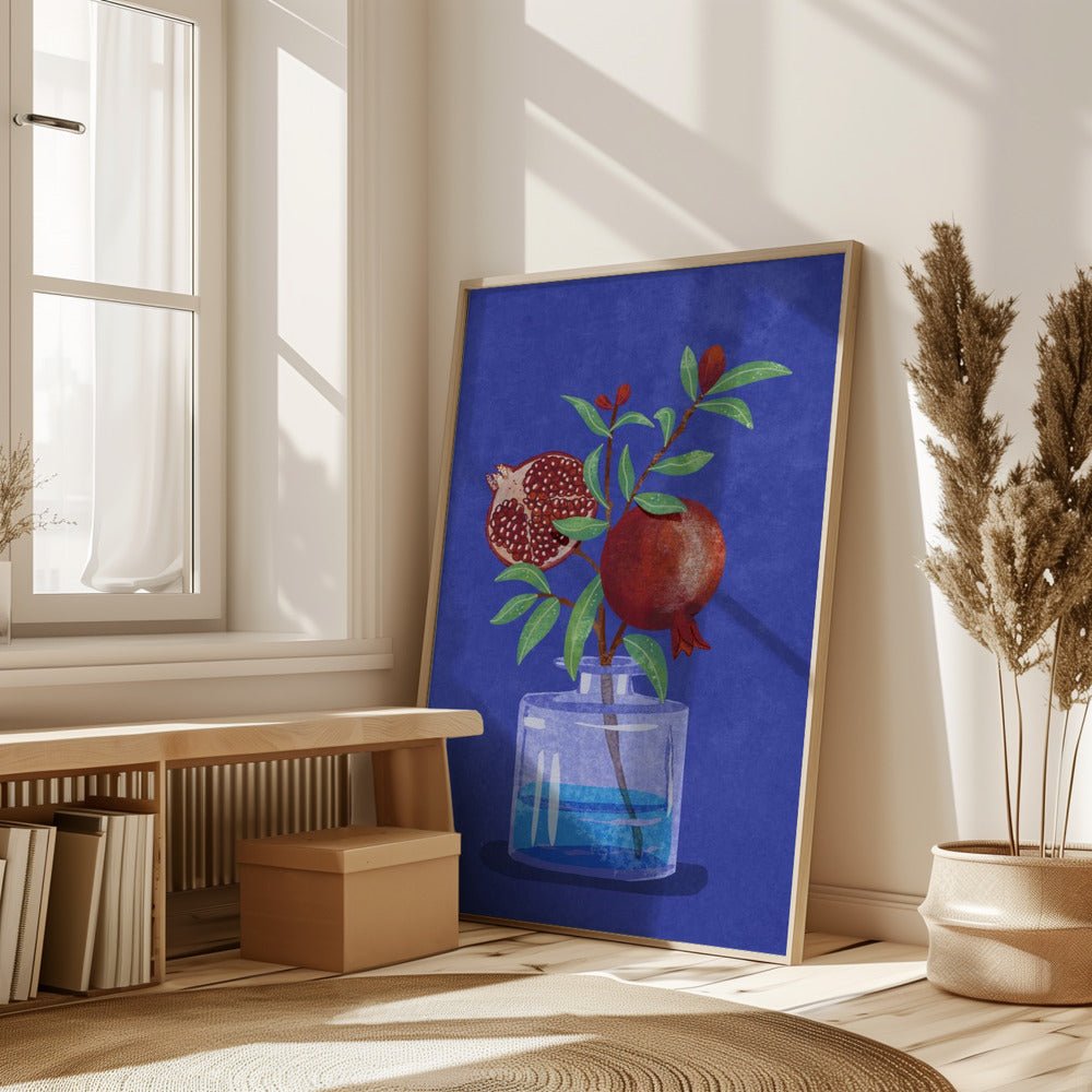 Pomegranate In Vase Poster - Corkframes.com