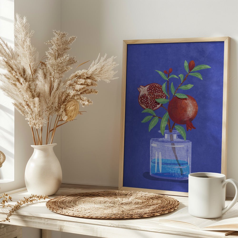Pomegranate In Vase Poster - Corkframes.com