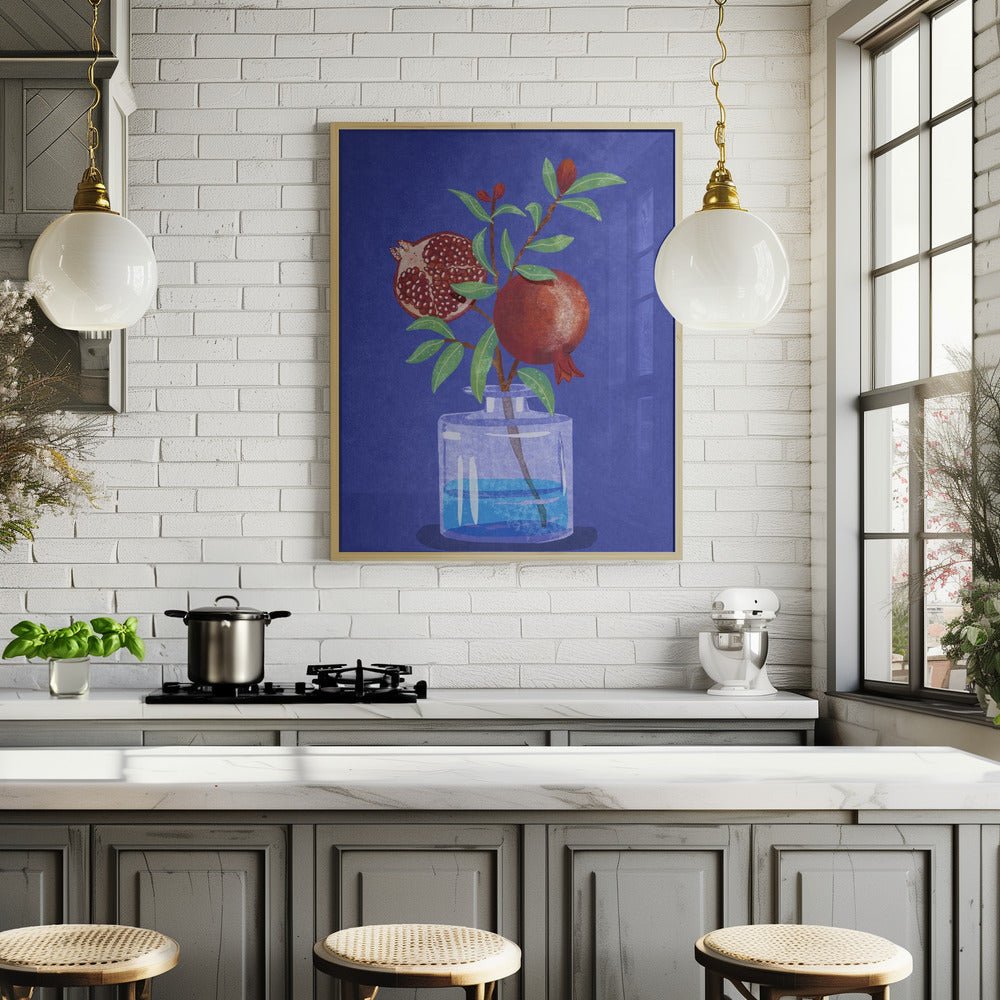 Pomegranate In Vase Poster - Corkframes.com