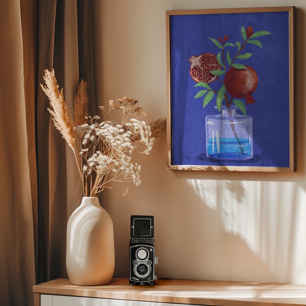 Pomegranate In Vase Poster - Corkframes.com