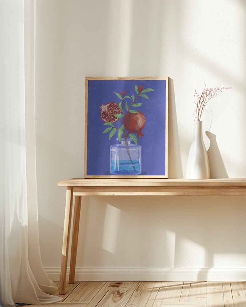 Pomegranate In Vase Poster - Corkframes.com