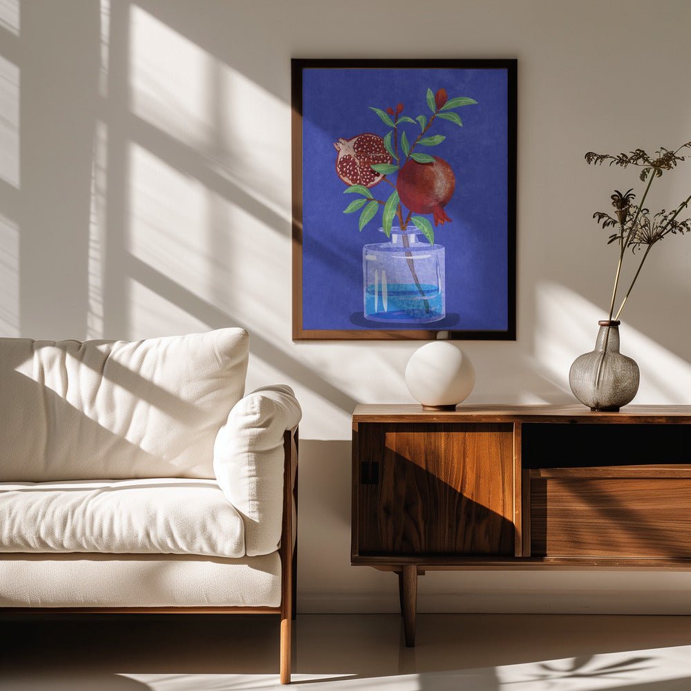 Pomegranate In Vase Poster - Corkframes.com