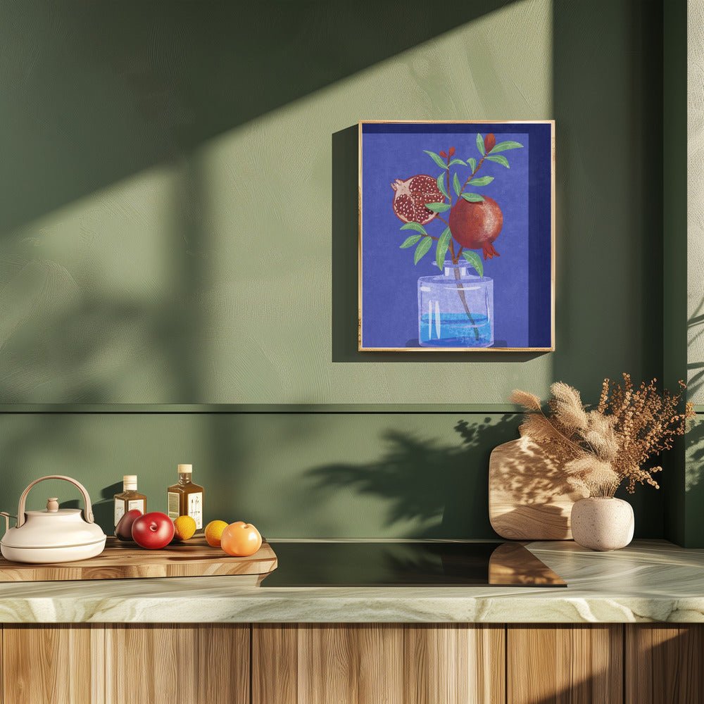 Pomegranate In Vase Poster - Corkframes.com