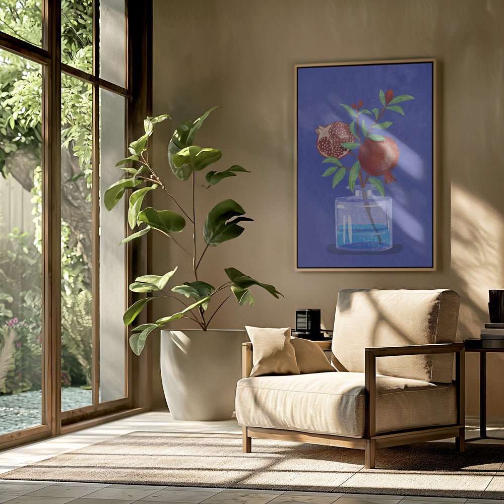 Pomegranate In Vase Poster - Corkframes.com