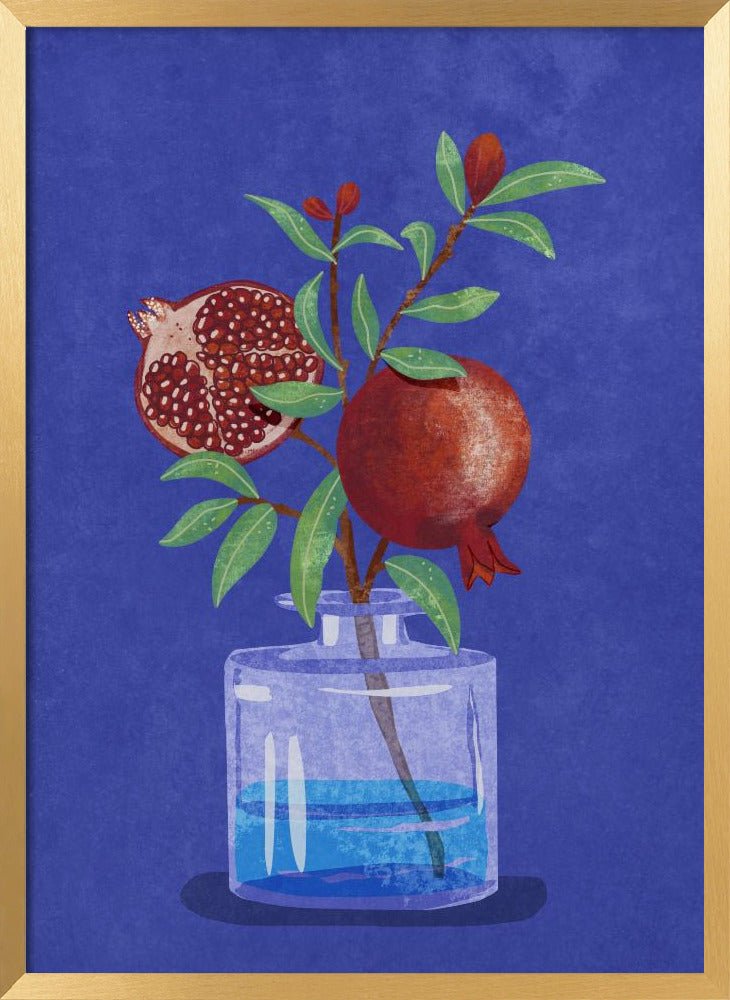 Pomegranate In Vase Poster - Corkframes.com