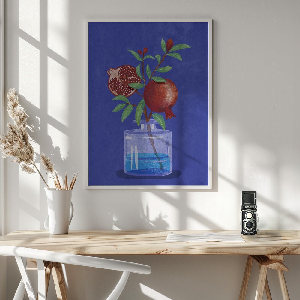 Pomegranate In Vase Poster - Corkframes.com