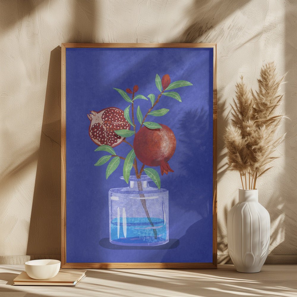 Pomegranate In Vase Poster - Corkframes.com