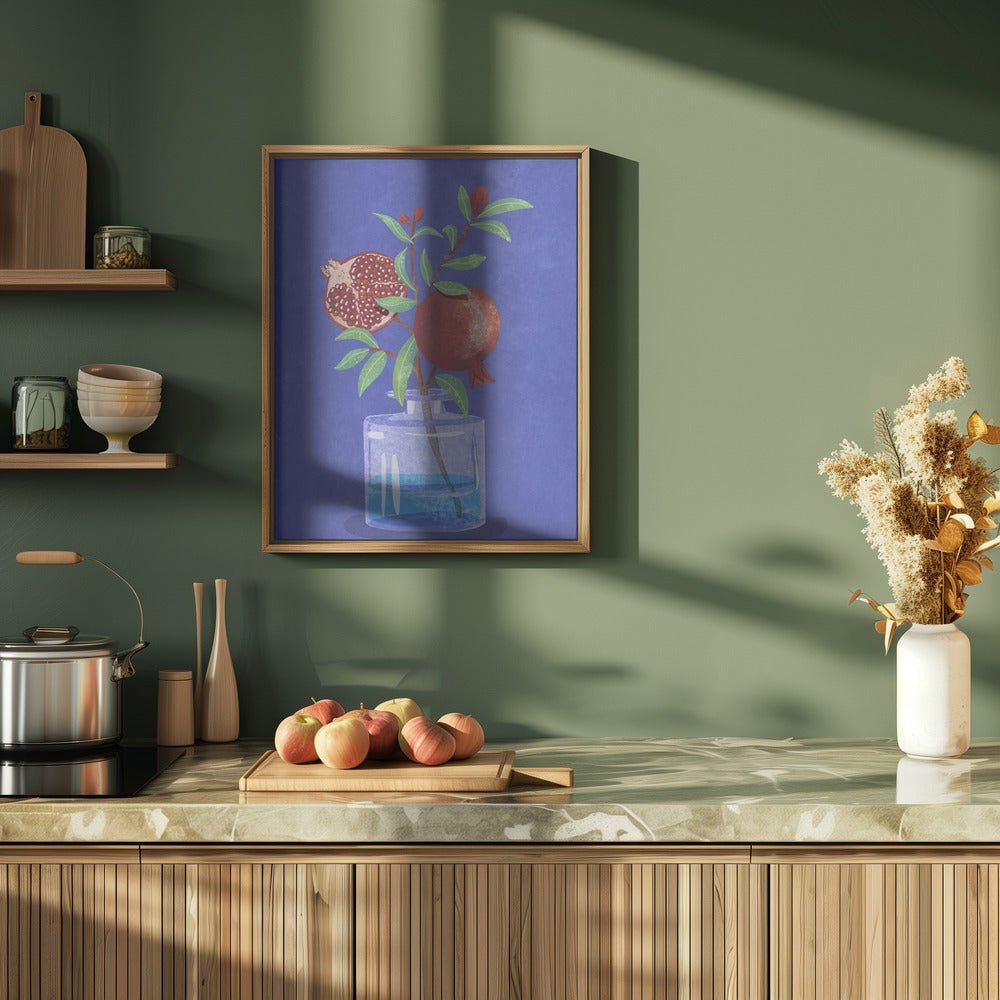 Pomegranate In Vase Poster - Corkframes.com