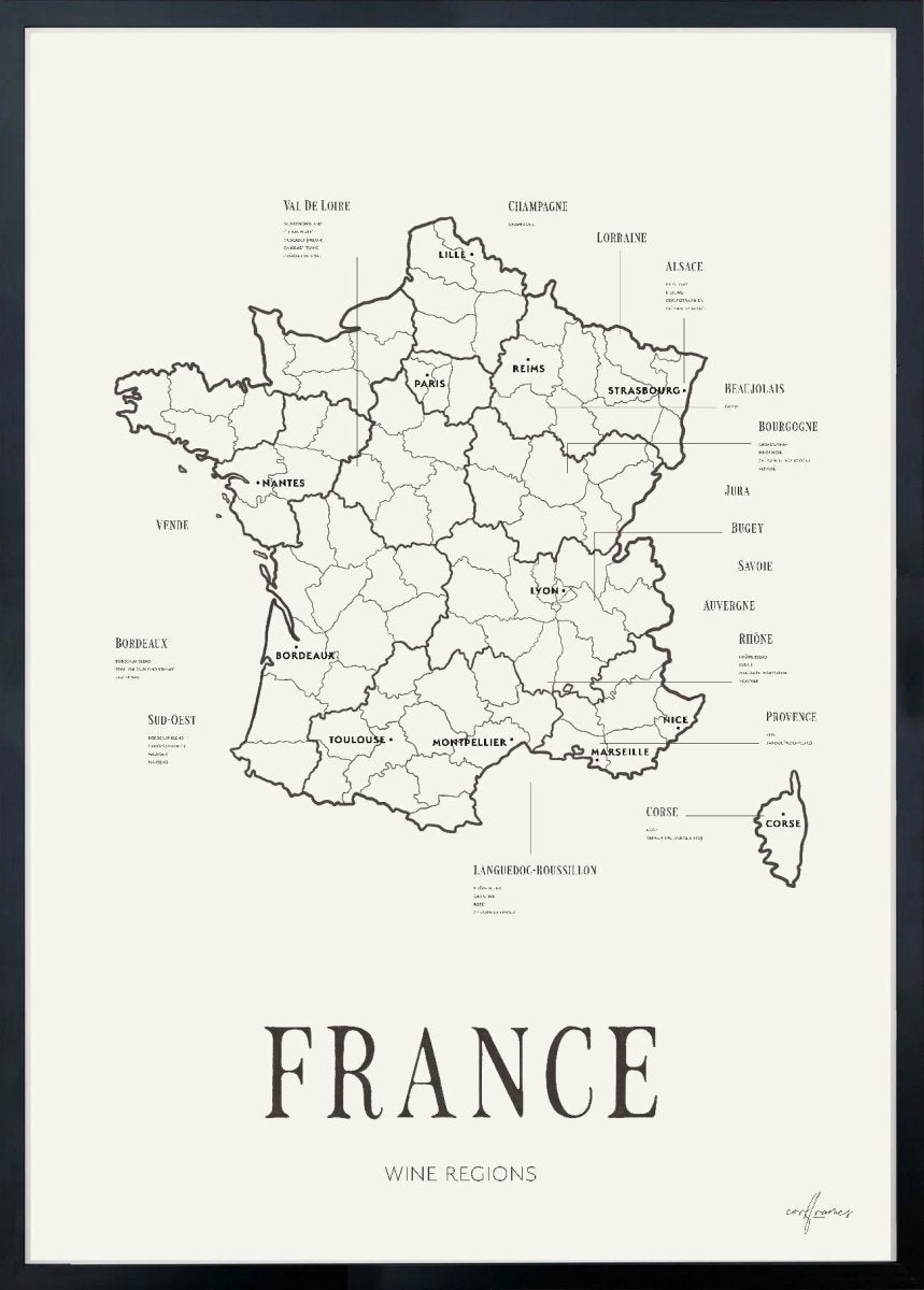 Wine Map Set Classic - España, France, Italia - Corkframes.com