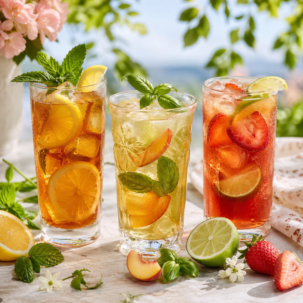 3 Fresh Iced Teas for Spring and Summer - With and Without Alcohol