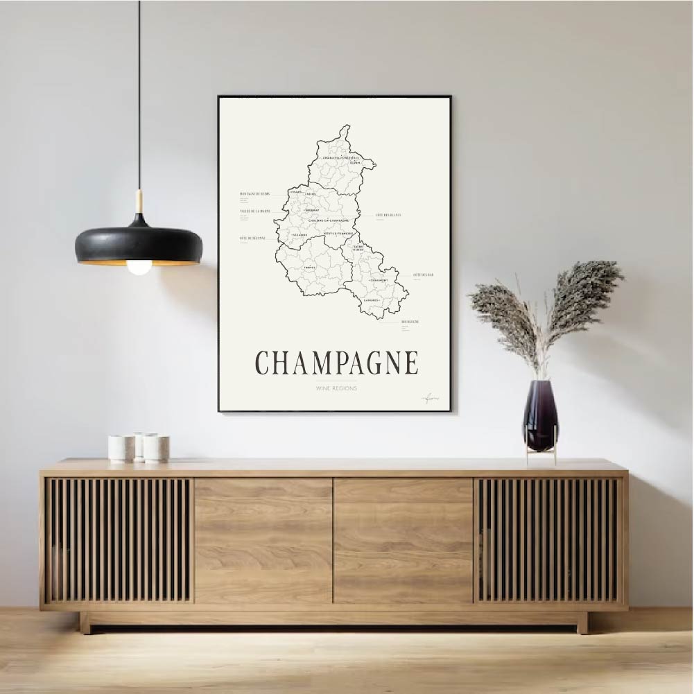 Corkframes Original Champagne Wine Map!