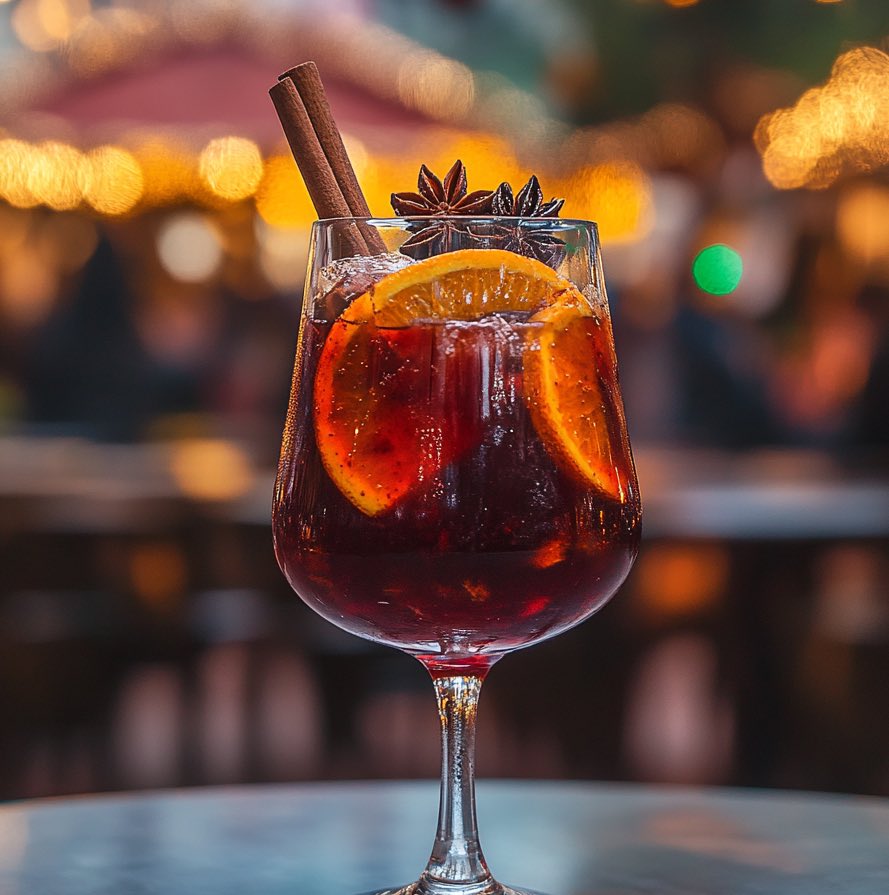 Chilled Christmas Cocktail With Mulled Wine