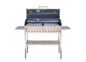 ABAS Horeca Grill in Stainless Steel with Cover and Side Shelves