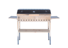 ABAS Horeca Grill in Stainless Steel with Cover and Side Shelves