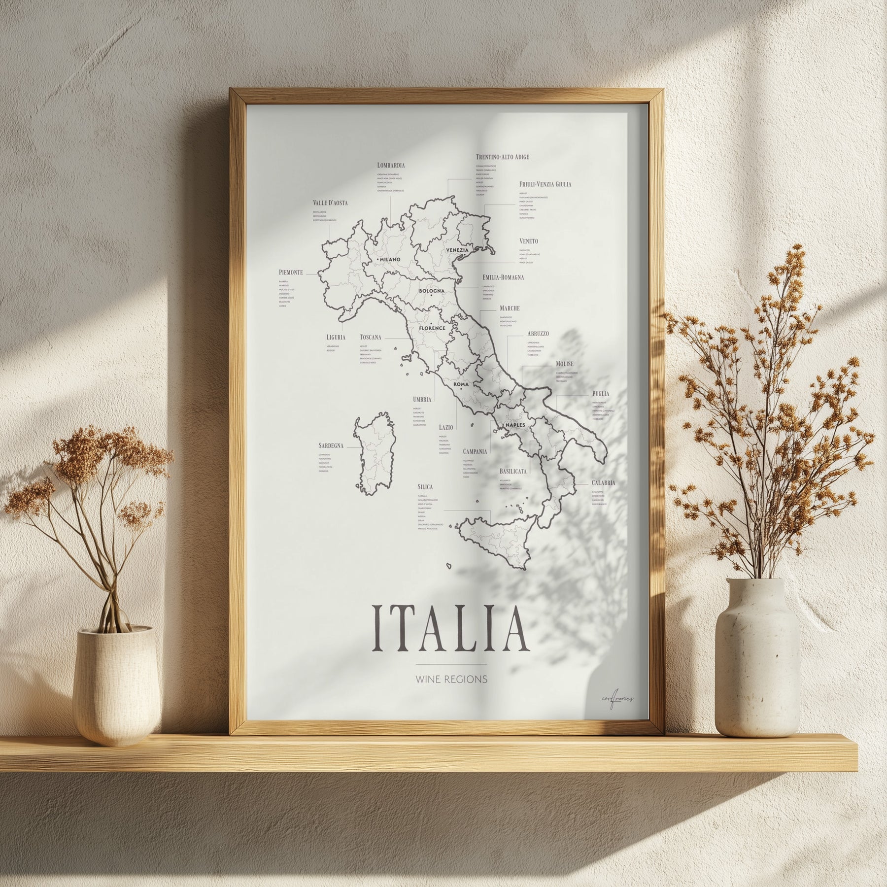 Italia Wine Region Map