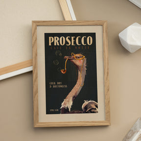 Art Deco Prosecco Wall Art Of An Ostrich Poster