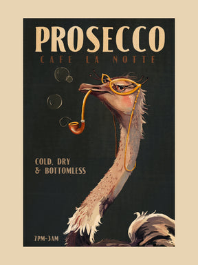 Art Deco Prosecco Wall Art Of An Ostrich Poster