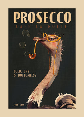Art Deco Prosecco Wall Art Of An Ostrich Poster