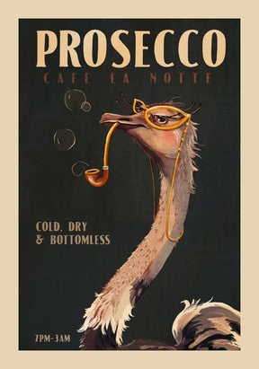 Art Deco Prosecco Wall Art Of An Ostrich Poster