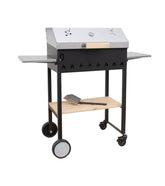 ABAS Store Grill med Hjul, Låg og Hylder i Rustfrit Stål