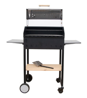 ABAS Store Grill med Hjul, Låg og Hylder i Rustfrit Stål