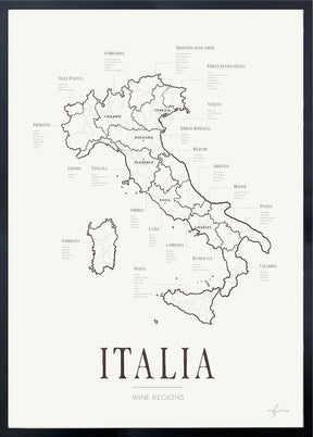 Italien Vinkarta - Med Vinregioner