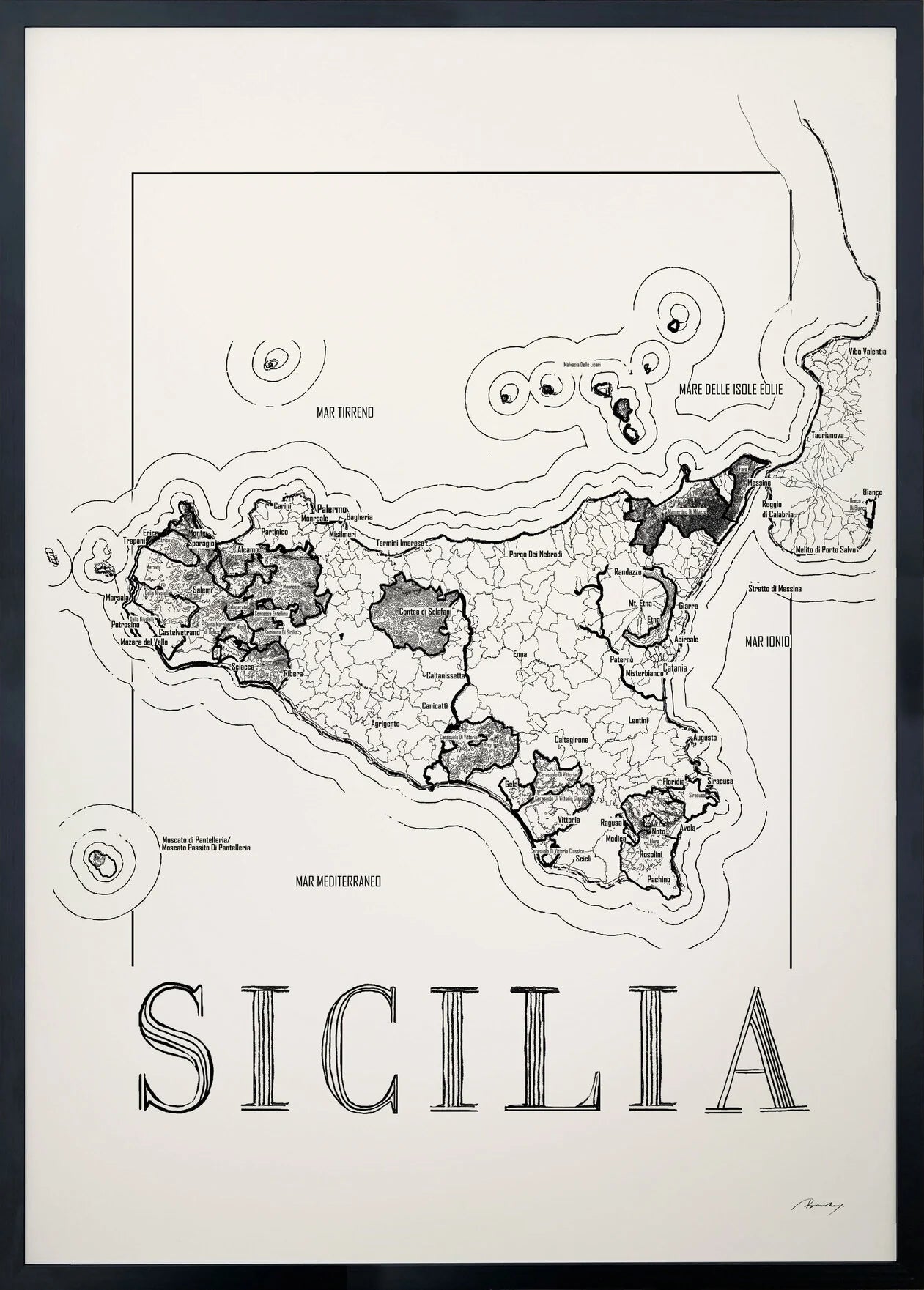 Mapa de vinos de Sicilia