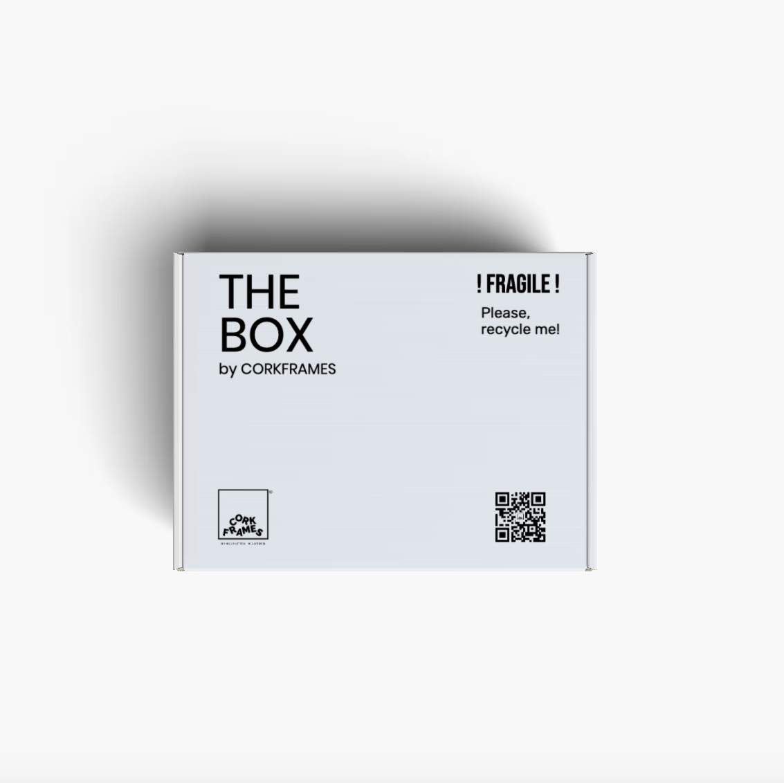 White box with 'The Box by Corkframes' branding on a white background