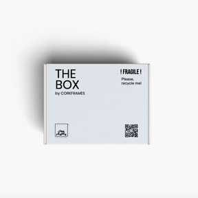 White box with 'The Box by Corkframes' branding on a white background